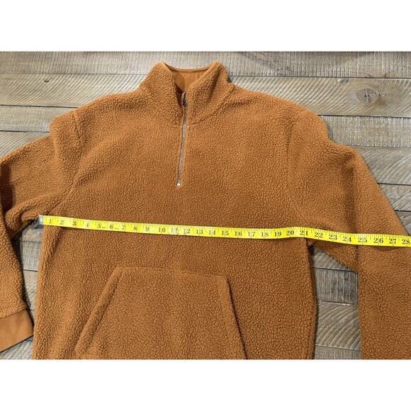 Madewell Brown Rust Sherpa Half Zip Pullover Sweater Sweatshirt - Men’s Size S - Picture 5 of 9